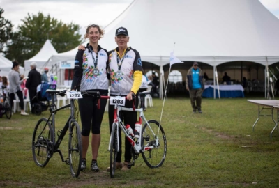 Robert Noseworthy with his daughter Julianne after they cycled 109 kms during THE RIDE on September 8, 2019.