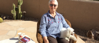 Margaret Craig with her dog