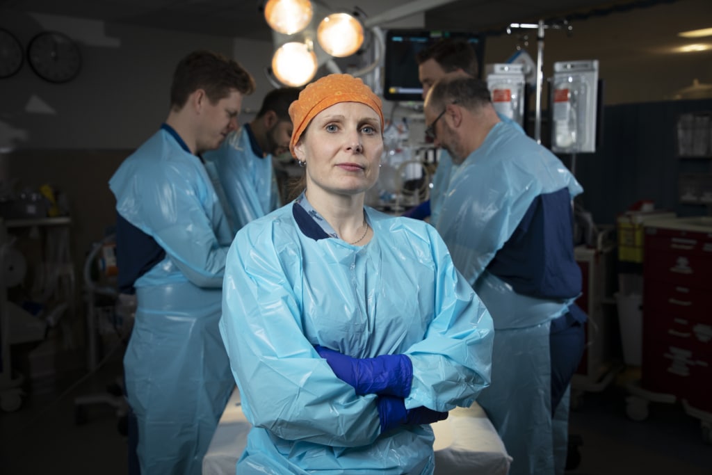 Dr. Jacinthe Lampron with The Ottawa Hospital trauma team