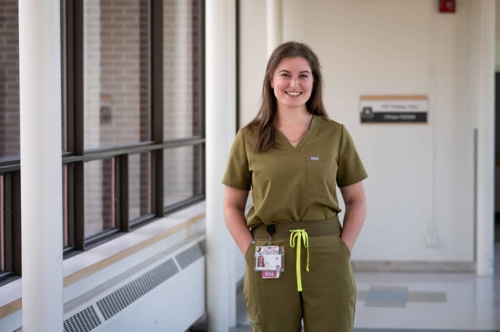 Erin Brown, a nurse at The Ottawa Hospital, with a patient