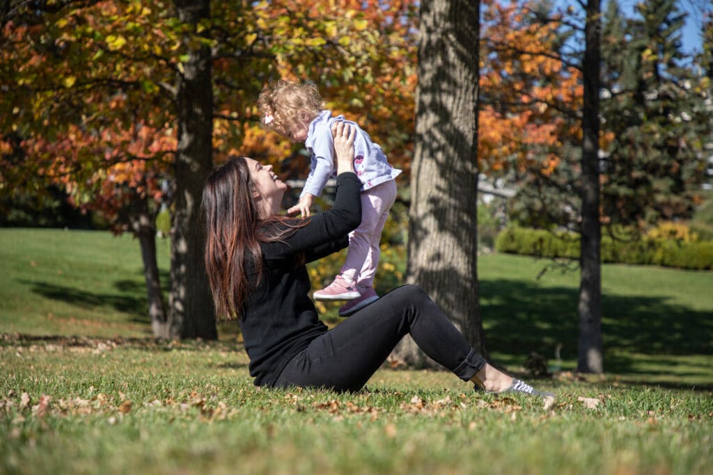 Jamie Eberts with her daughter Olivia, who was born prematurely