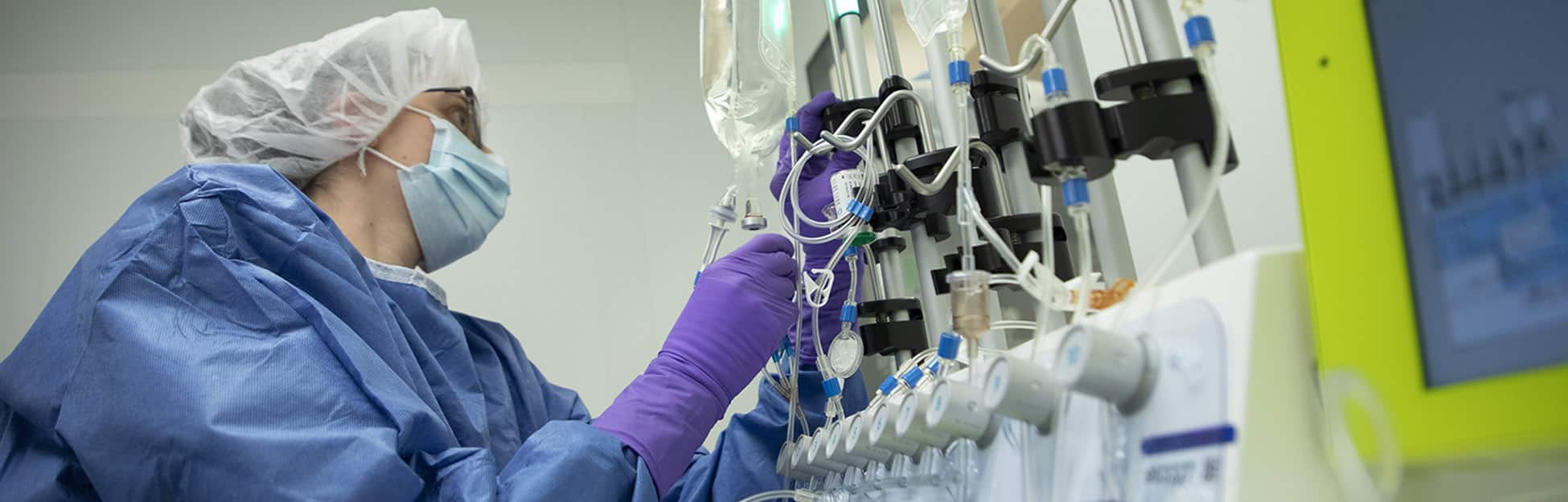 The cell manufacturing facility in the biotherapeutics manufacturing centre at The Ottawa Hospital, where cells are processed